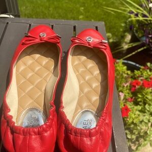 MK michael Kors red ballet flats excellent condition wore once
